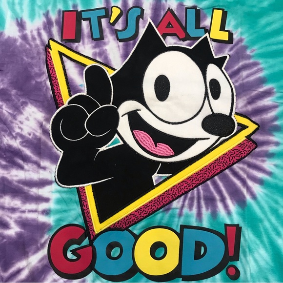 Men’s Felix The Cat “It’s All Good” tie-dye tee. Sizes S, M, L, and XL. - Picture 3 of 5